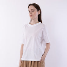Load image into Gallery viewer, Wide binder crew neck T in White