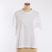 Load image into Gallery viewer, Wide binder crew neck T in White