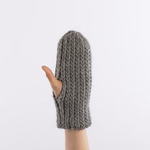 Load image into Gallery viewer, Crocheted big rib mittens in Gray