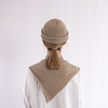 Load image into Gallery viewer, Baby alpaca a simple asymmetry bandana in Taupe