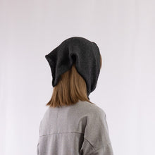 Load image into Gallery viewer, Baby alpaca a simple asymmetry bandana in Charcoal