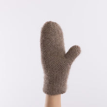 Load image into Gallery viewer, Baby alpaca mix purl stitch mittens in Taupe