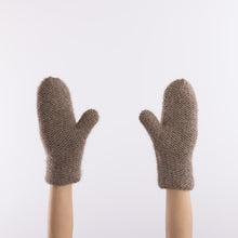 Load image into Gallery viewer, Baby alpaca mix purl stitch mittens in Taupe
