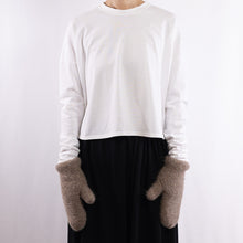 Load image into Gallery viewer, Baby alpaca mix purl stitch mittens in Taupe