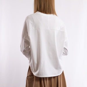 Way long sleeve T in White
