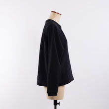 Load image into Gallery viewer, Cotton/Wool crew neck sweat in Black
