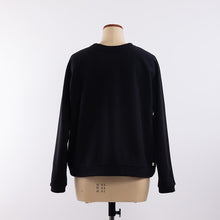 Load image into Gallery viewer, Cotton/Wool crew neck sweat in Black
