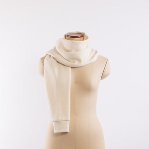 Cotton/Wool Sweat sleeve scarf in Ecru