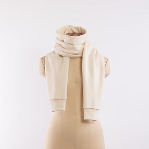 Cotton/Wool Sweat sleeve scarf in Ecru