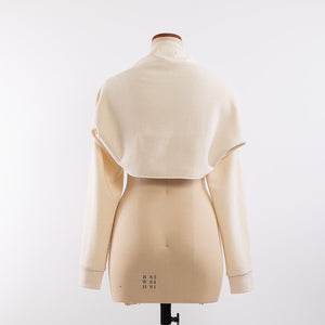 Cotton/Wool Sweat sleeve scarf in Ecru