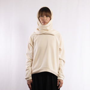 Cotton/Wool Sweat sleeve scarf in Ecru
