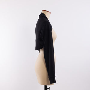 Cotton/Wool Sweat sleeve scarf in Black