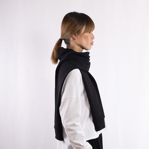Cotton/Wool Sweat sleeve scarf in Black
