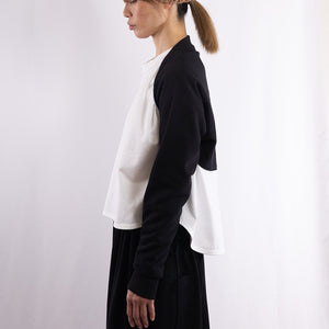 Cotton/Wool Sweat sleeve scarf in Black