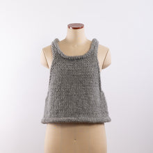 Load image into Gallery viewer, Wool/Alpaca roving yarn hand knitted tank in Gray
