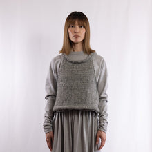 Load image into Gallery viewer, Wool/Alpaca roving yarn hand knitted tank in Gray
