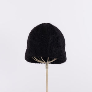 Hand knitted bell shaped beanie in Black