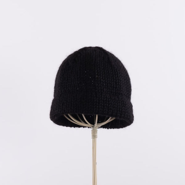 Hand knitted bell shaped beanie in Black