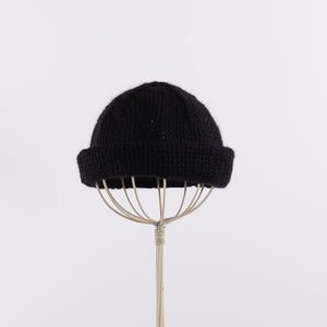 Hand knitted bell shaped beanie in Black