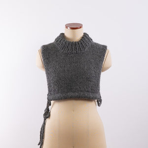 Baby alpaca hand knitted around neck warmer in Gray