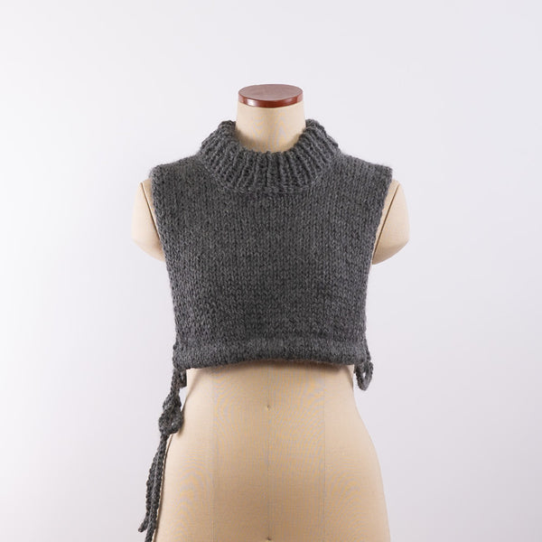 Baby alpaca hand knitted around neck warmer in Gray