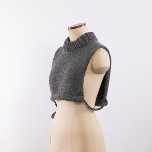 Baby alpaca hand knitted around neck warmer in Gray