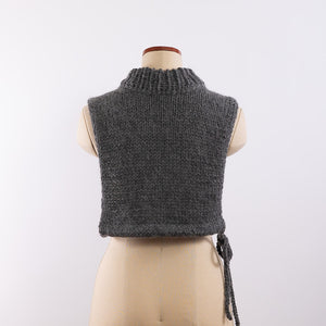Baby alpaca hand knitted around neck warmer in Gray
