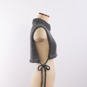 Baby alpaca hand knitted around neck warmer in Gray