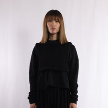 Load image into Gallery viewer, Baby alpaca hand knitted around neck warmer in Black
