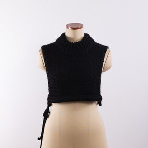 Baby alpaca hand knitted around neck warmer in Black