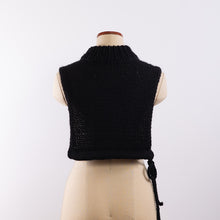 Load image into Gallery viewer, Baby alpaca hand knitted around neck warmer in Black
