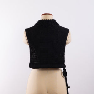 Baby alpaca hand knitted around neck warmer in Black