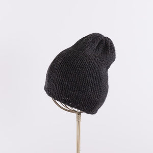A simple shallow beanie in Charcoal