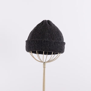 A simple shallow beanie in Charcoal