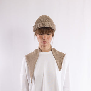 Baby alpaca a simple asymmetry bandana in Taupe