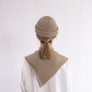 Baby alpaca a simple asymmetry bandana in Taupe