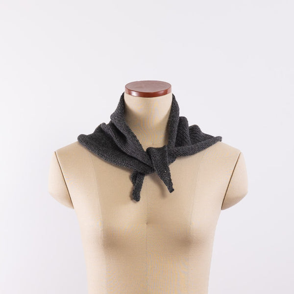 Baby alpaca a simple asymmetry bandana in Charcoal