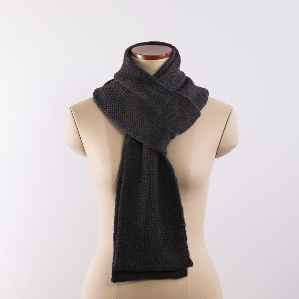 Baby alpaca a simple long scarf in Charcoal