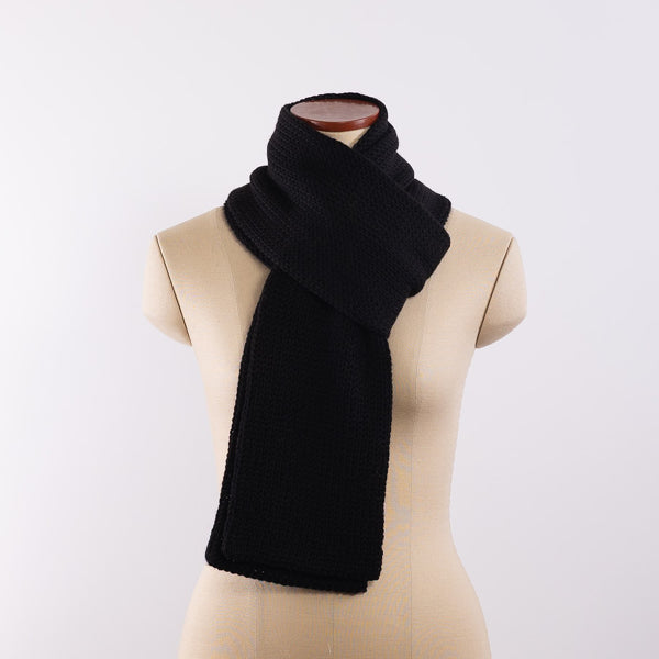 Baby alpaca a simple long scarf in Balck