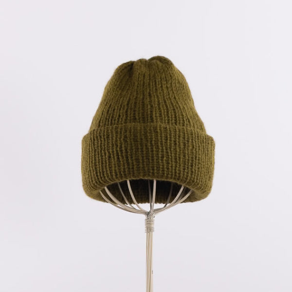 Baby alpaca mix a simple fluffy beanie in Olive