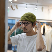 画像をギャラリービューアに読み込む, Baby alpaca mix crocheted rib beanie in Olive
