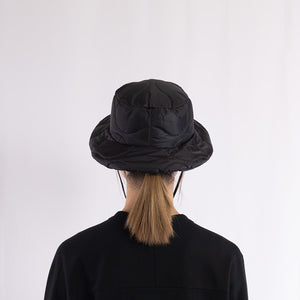 M-65 Quilt bucket hat with strings in Black