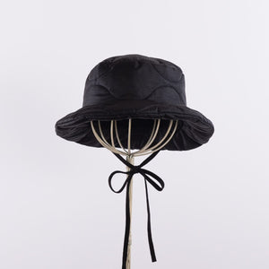 M-65 Quilt bucket hat with strings in Black
