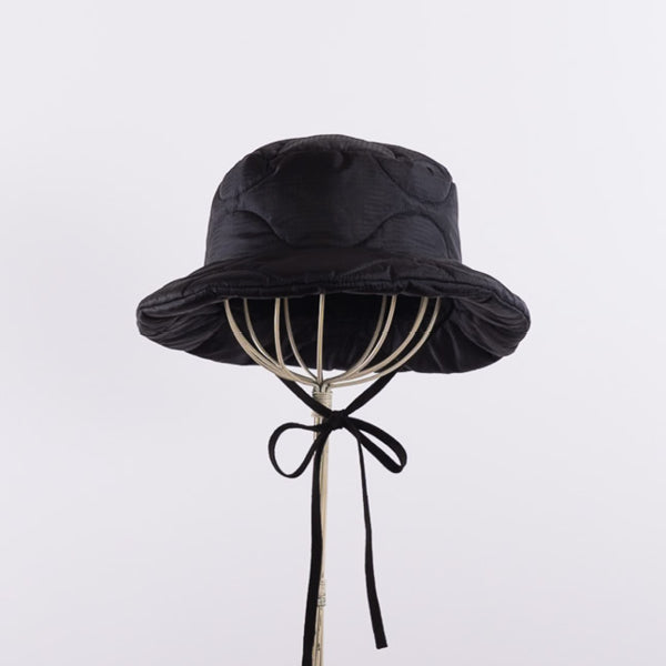 M-65 Quilt bucket hat with strings in Black