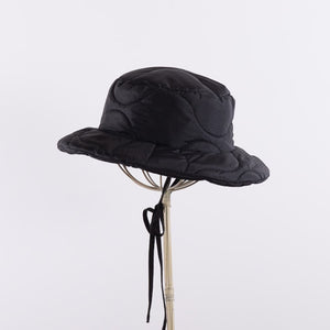 M-65 Quilt bucket hat with strings in Black