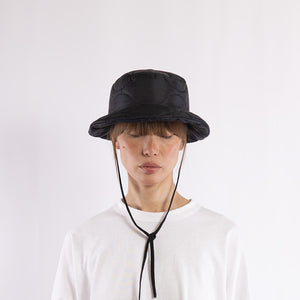 M-65 Quilt bucket hat with strings in Black