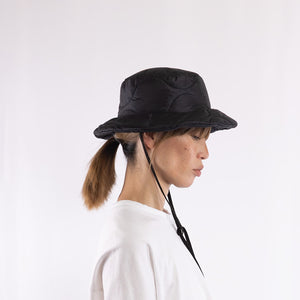 M-65 Quilt bucket hat with strings in Black
